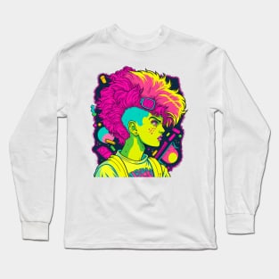 90's Pop Art Punk Girl Character Long Sleeve T-Shirt